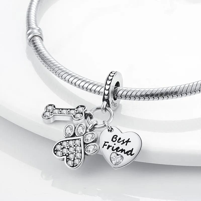 Liora Atelier Dog Best Friend Paw and Bone Dangle Charm