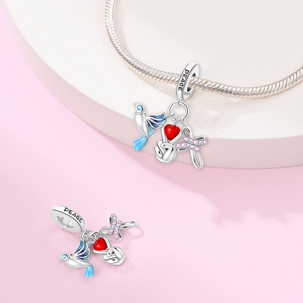 Liora Atelier Dove, Heart & Hope Peace Charm