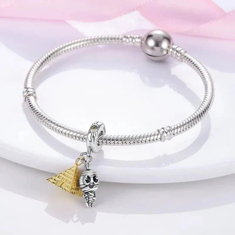 Liora Atelier Egypt Pyramid and Pharaoh Mummy Dangle Charm
