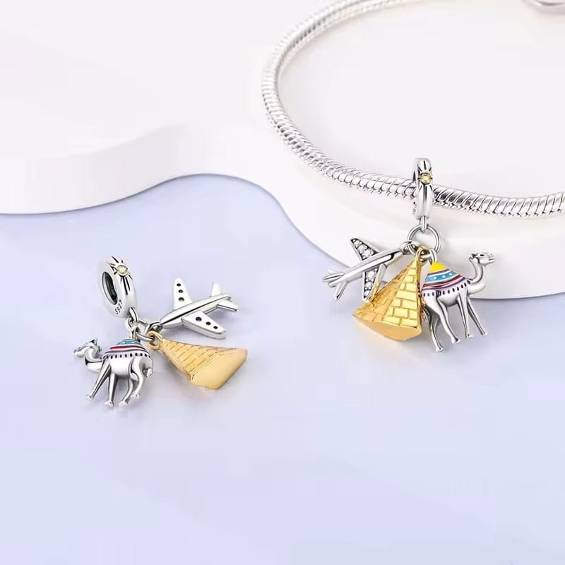 Liora Atelier Egypt Pyramid Camel Travel Dangle Charm
