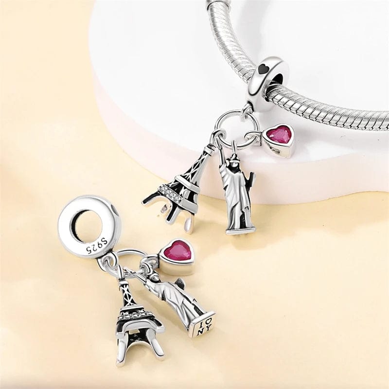 Liora Atelier Eiffel Tower and Statue of Liberty Dangle Charm