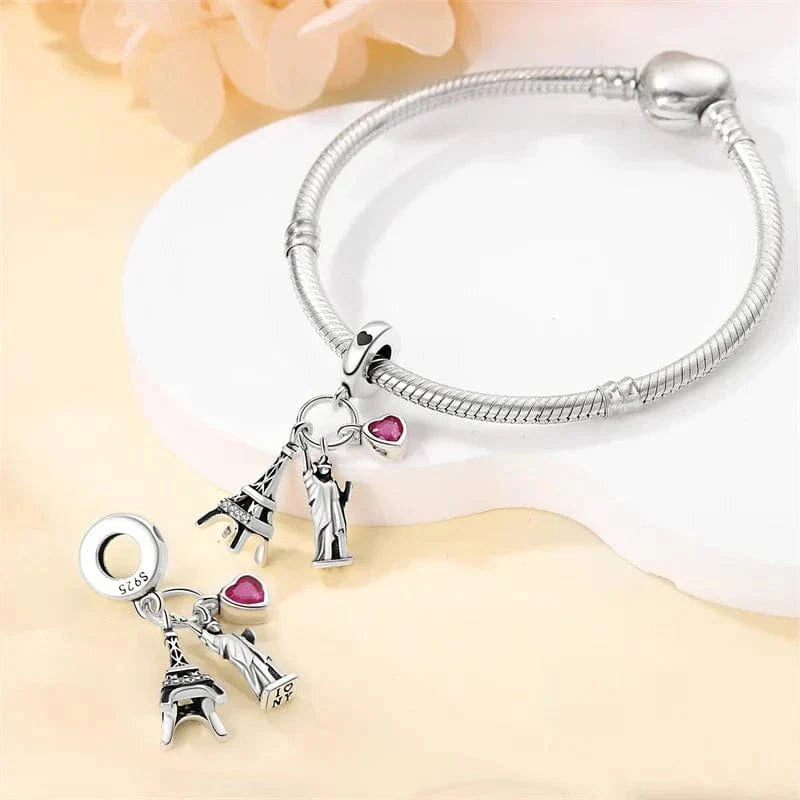 Liora Atelier Eiffel Tower and Statue of Liberty Dangle Charm