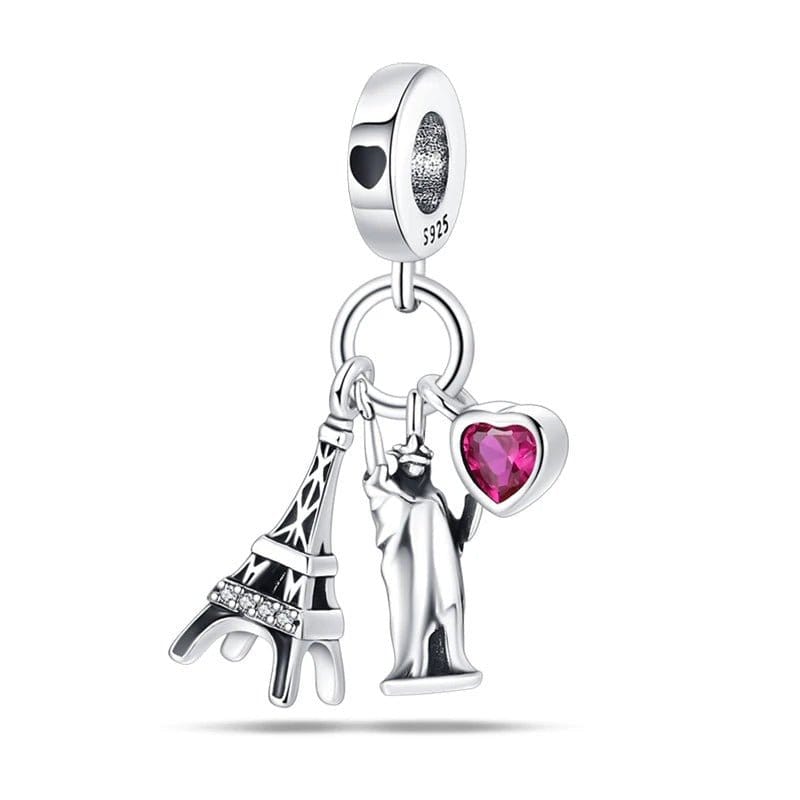 Liora Atelier Eiffel Tower and Statue of Liberty Dangle Charm