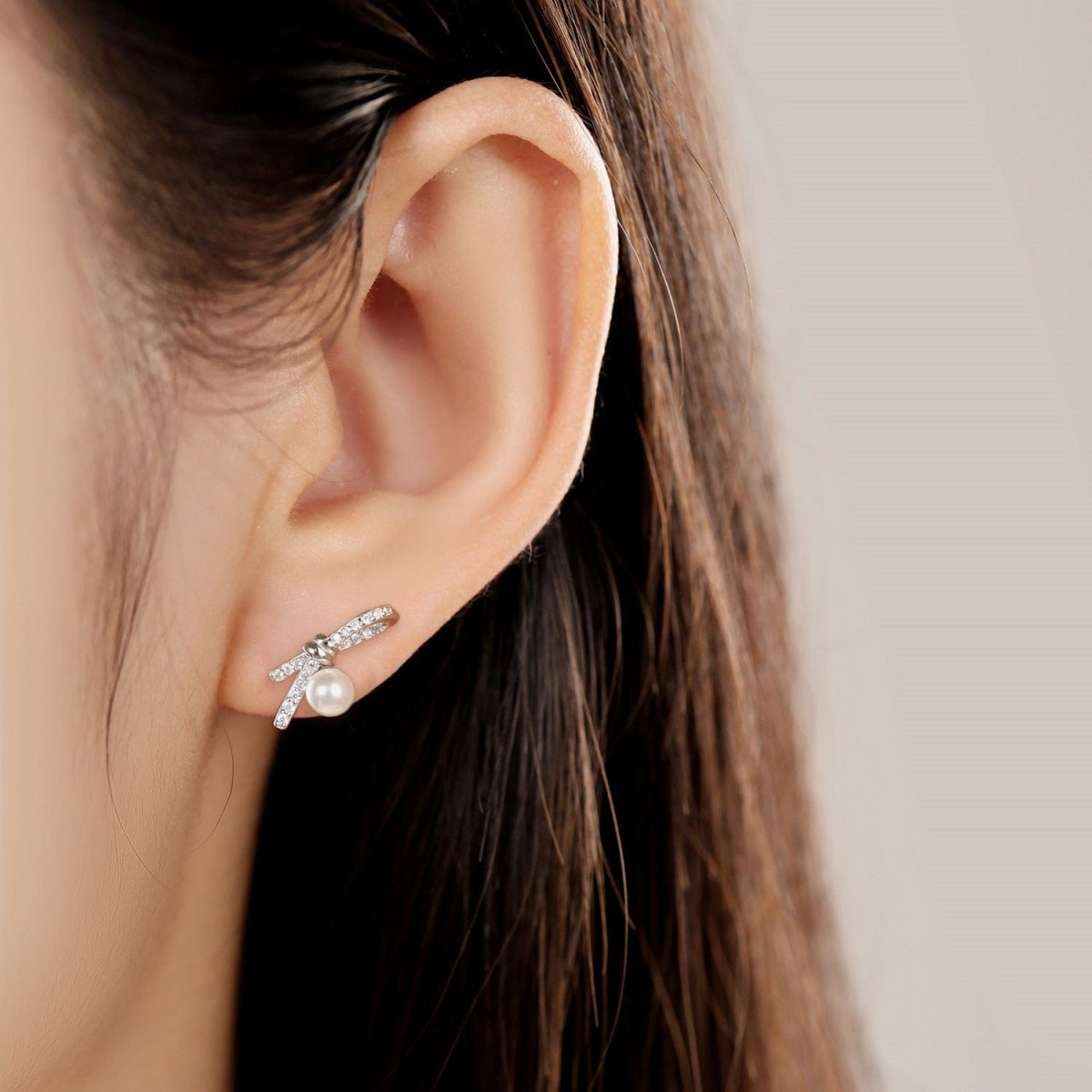 Liora Atelier Elegance Bow Pearl Studs