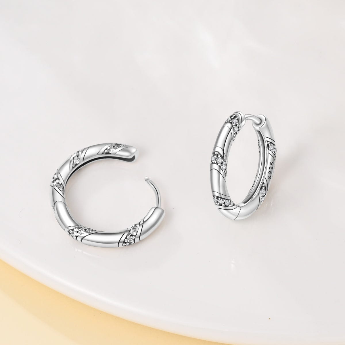Liora Atelier Elegant Crystal Accent Hoop Earrings