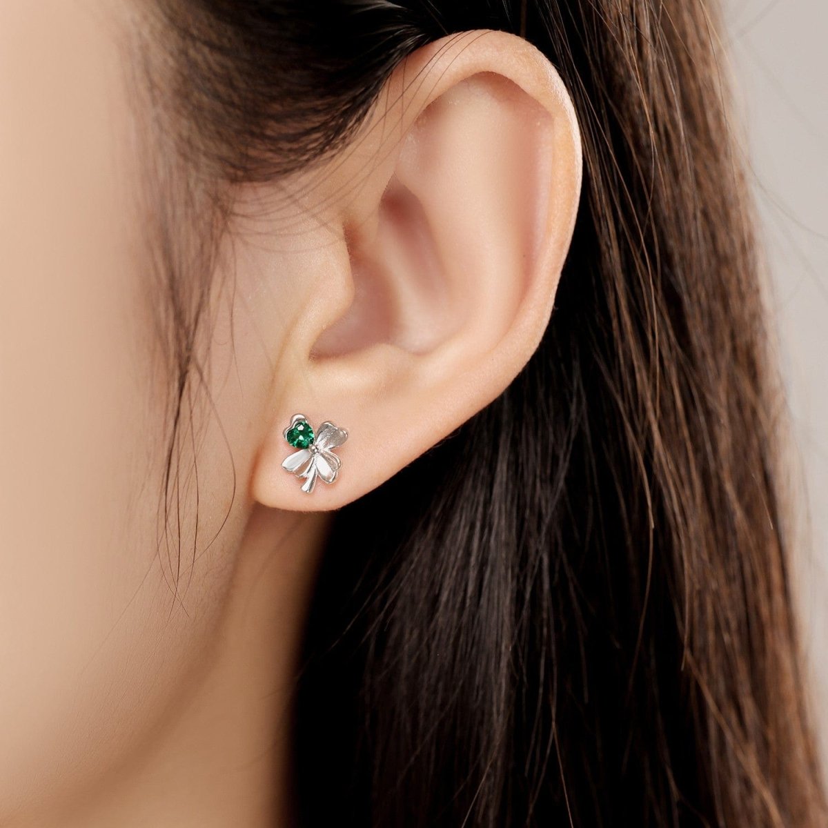 Liora Atelier Emerald Heart Clover Earrings