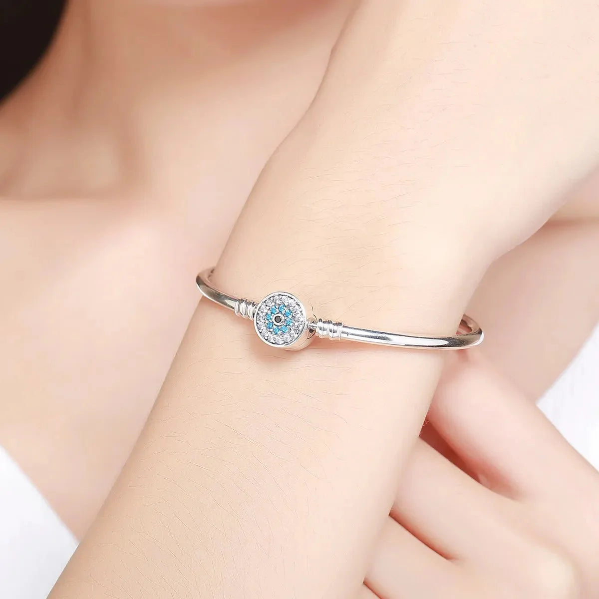 Liora Atelier Evil Eye Pavé Charm Bangle