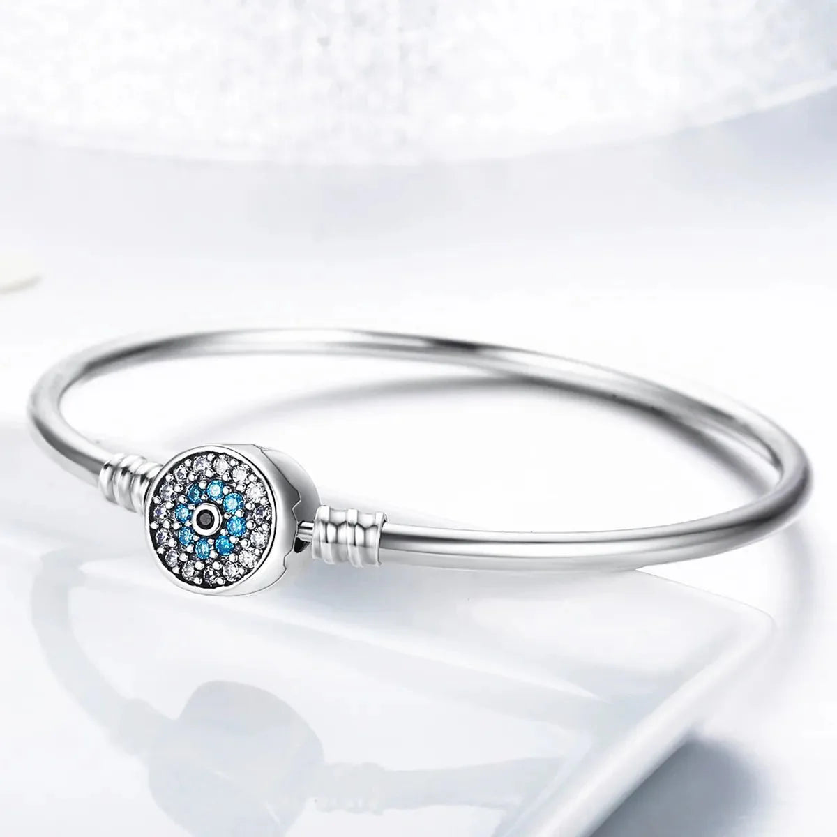 Liora Atelier Evil Eye Pavé Charm Bangle