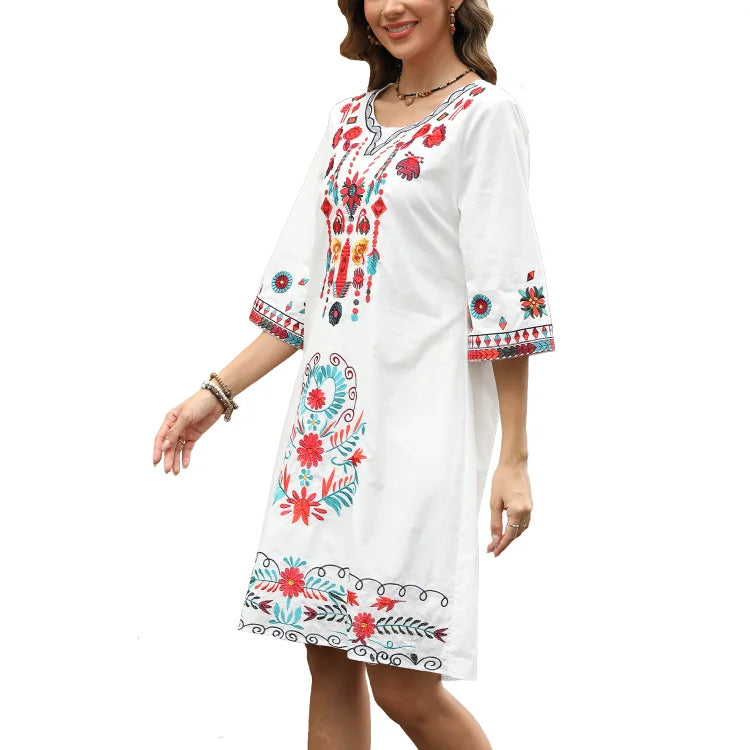 Alice | Embroidered Boho Dress