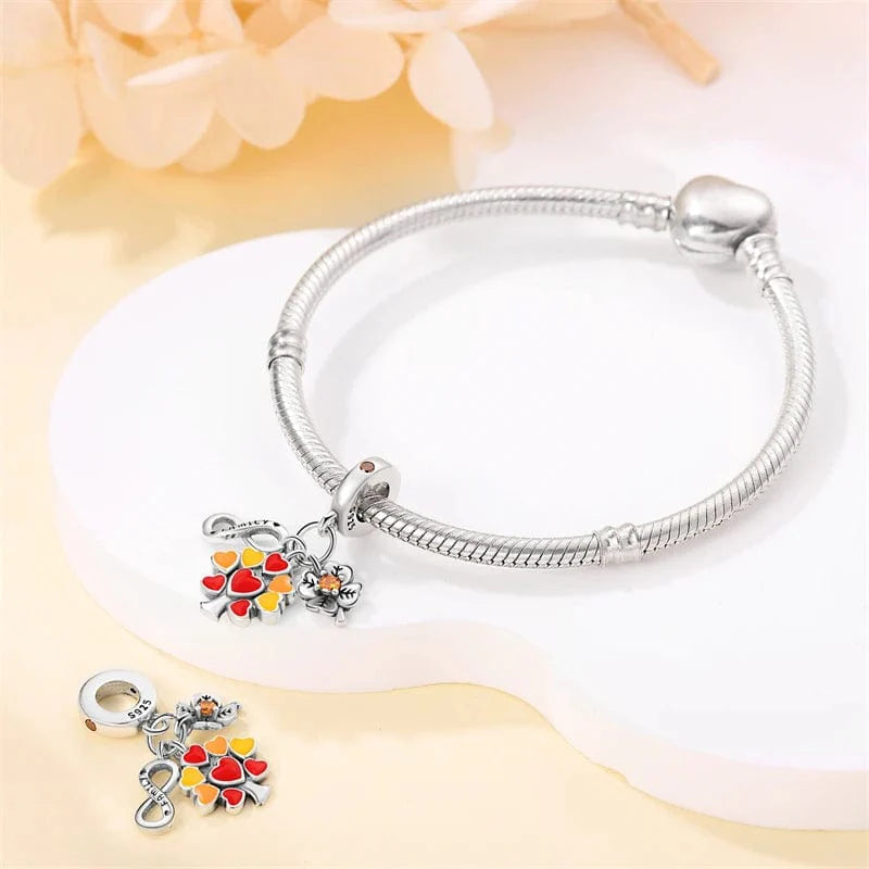 Liora Atelier Family Love Tree Charm with Heart Leaves and Clover