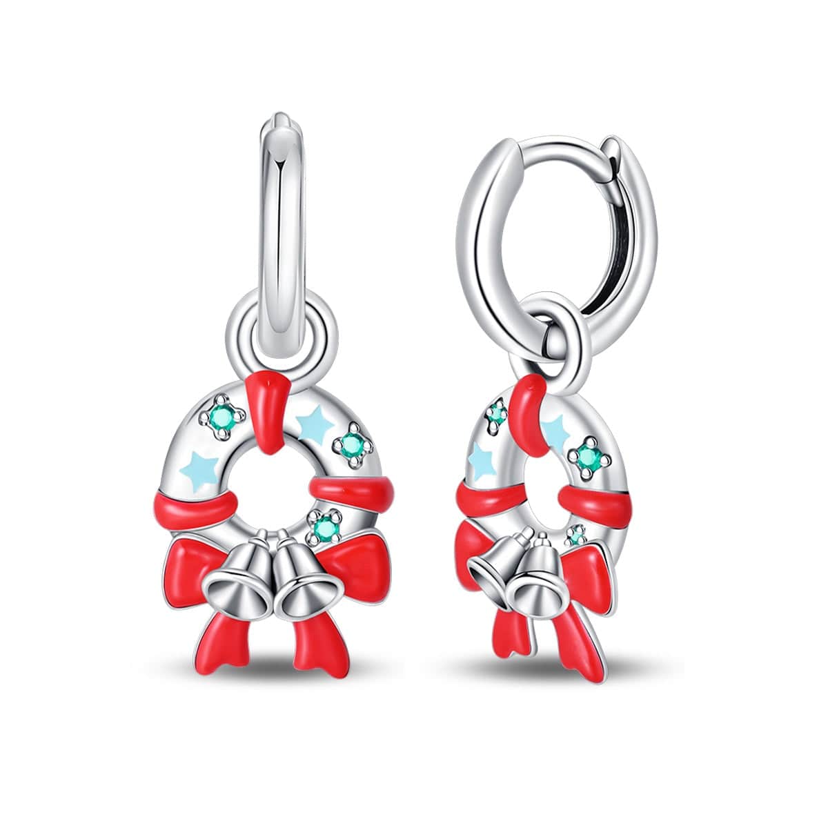 Liora Atelier Festive Holiday Wreath & Bell Earrings