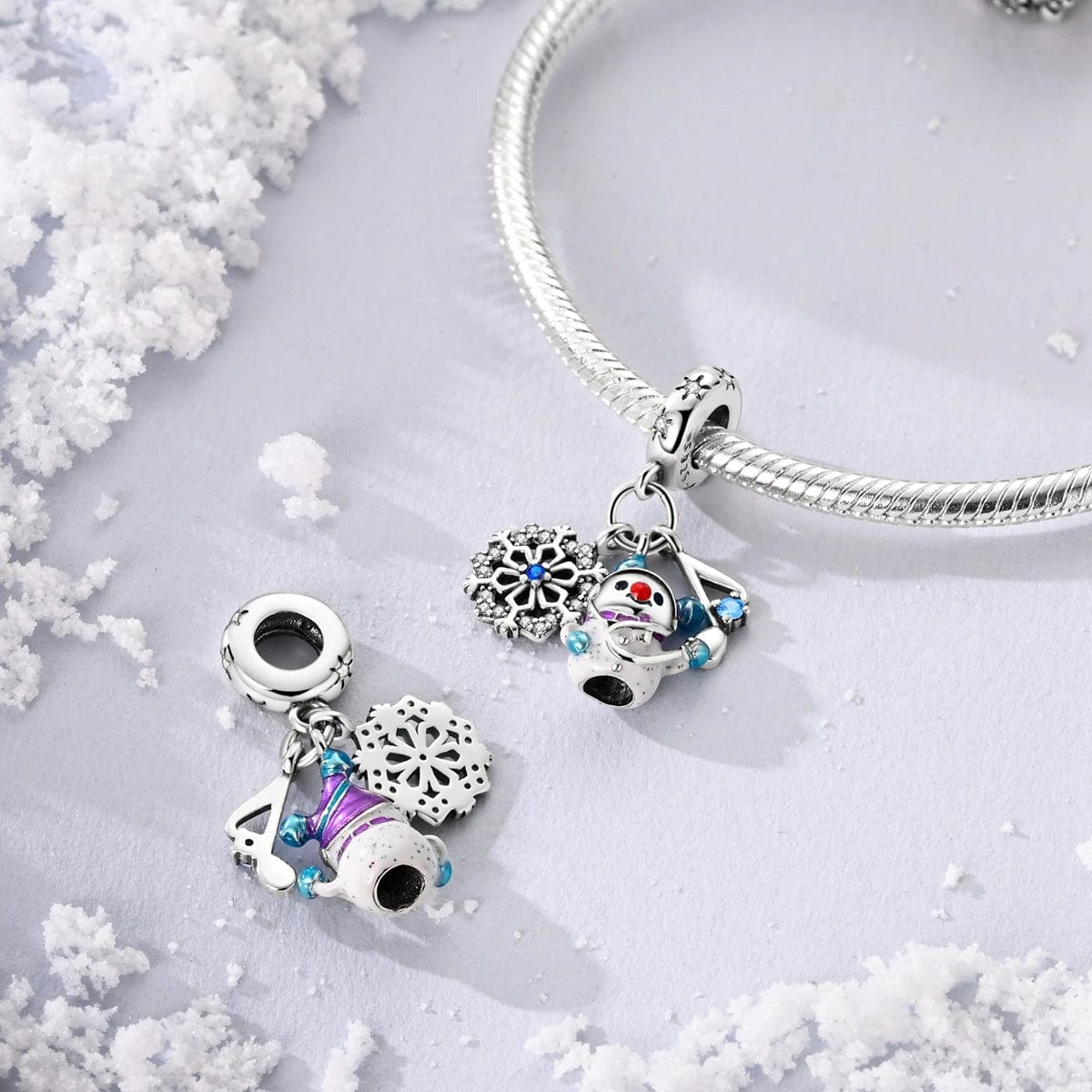 Liora Atelier Festive Snowman Charm with Snowflake and Musical Note