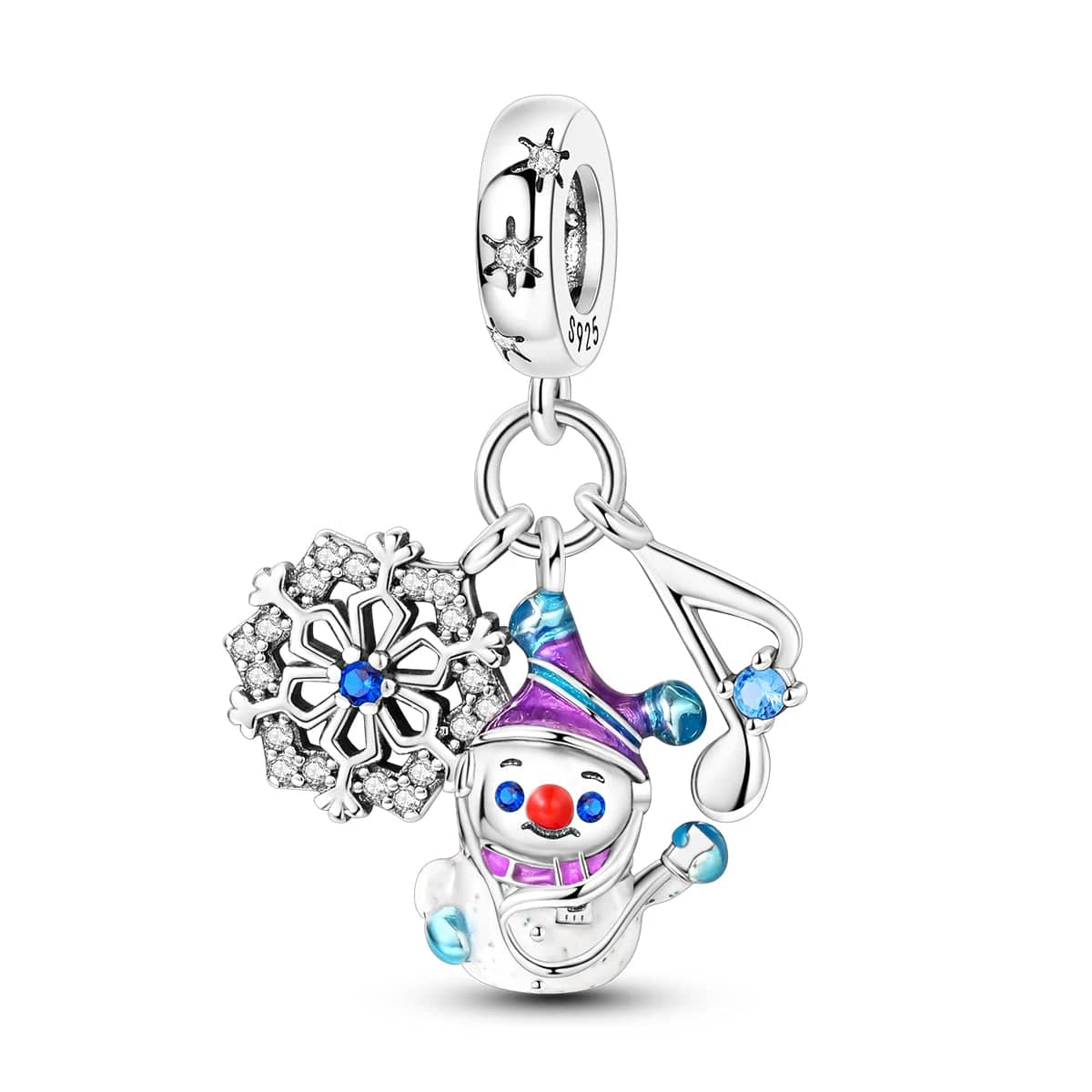 Liora Atelier Festive Snowman Charm with Snowflake and Musical Note
