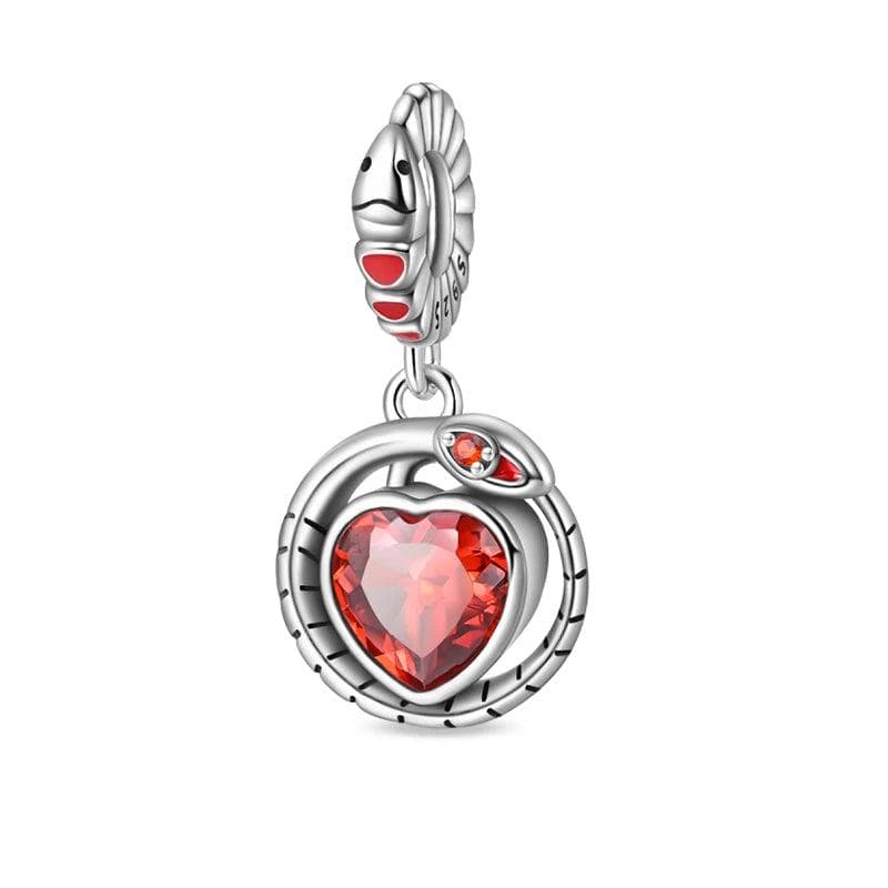 Liora Atelier Fiery Heart with Snake Encircle Dangle Charm