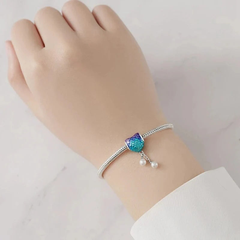 Liora Atelier Fish Scales Heart Pearl Dangle Charm