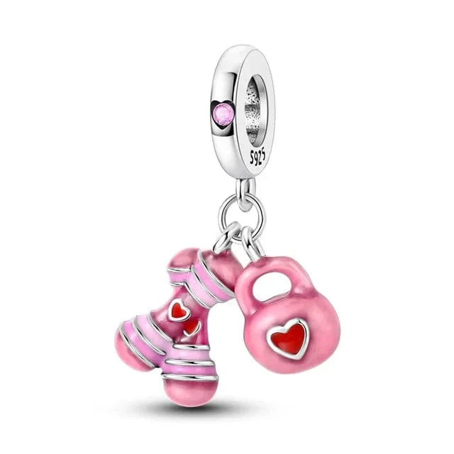 Liora Atelier Fitness Gym Pink Women Set Dangle Charm