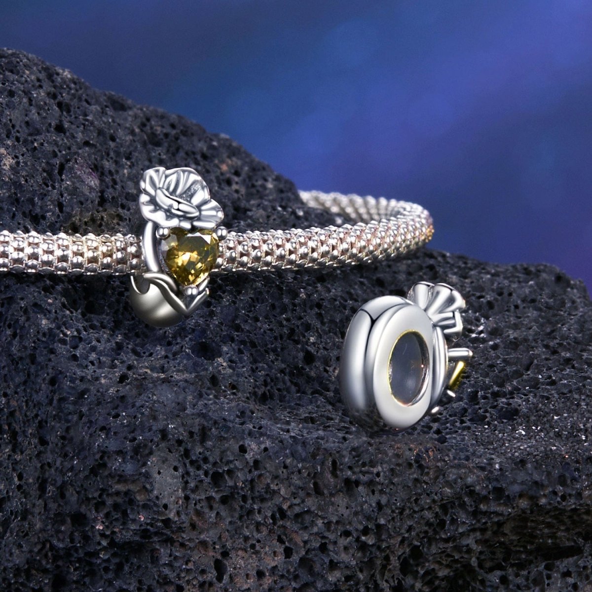 Liora Atelier Floral Heart Birthstone Charms