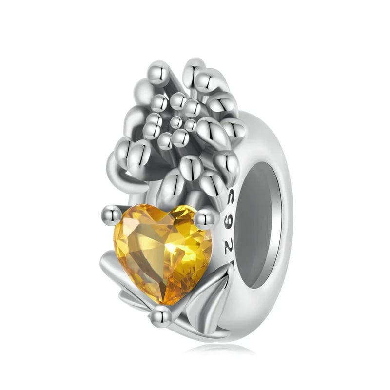 Liora Atelier Floral Heart Birthstone Charms