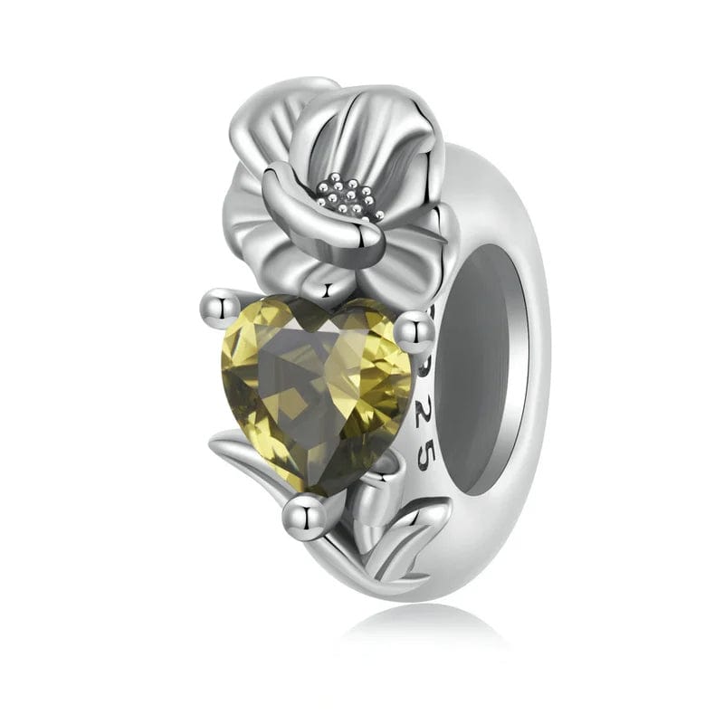 Liora Atelier Floral Heart Birthstone Charms