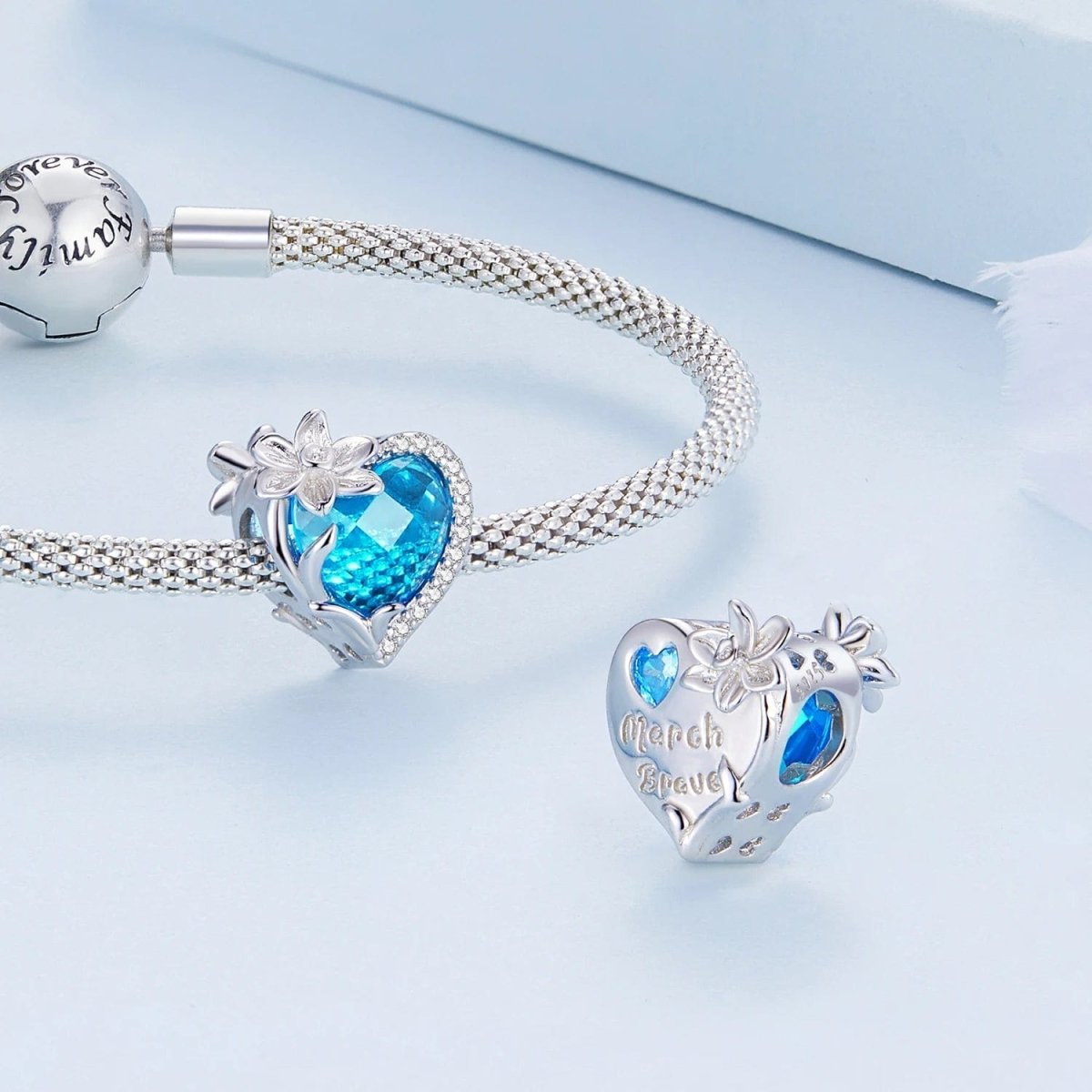 Liora Atelier Floral Heart Crystal Birthstone Charms