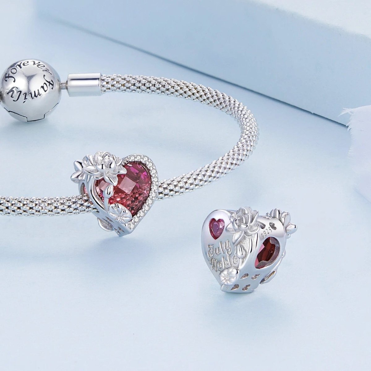 Liora Atelier Floral Heart Crystal Birthstone Charms