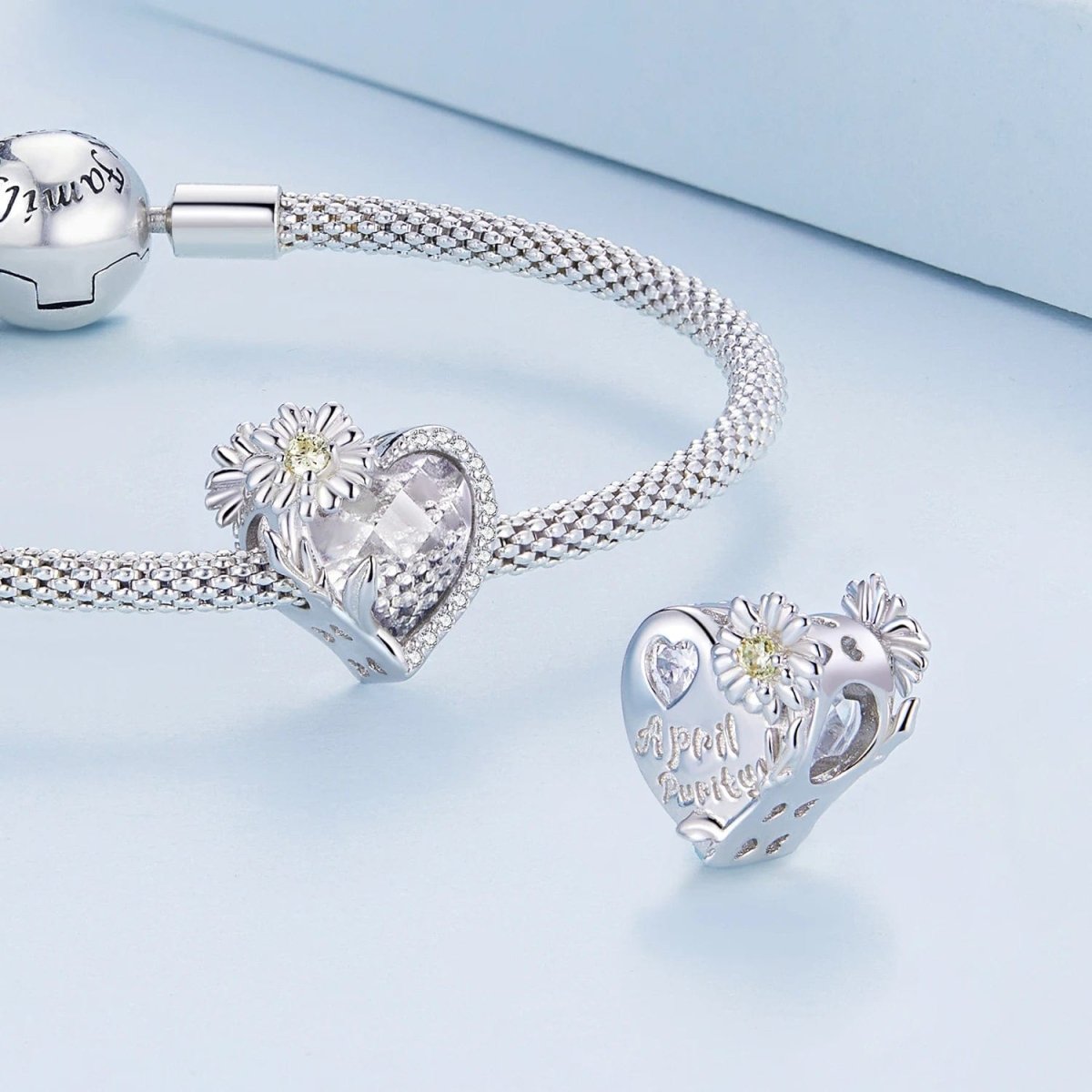 Liora Atelier Floral Heart Crystal Birthstone Charms