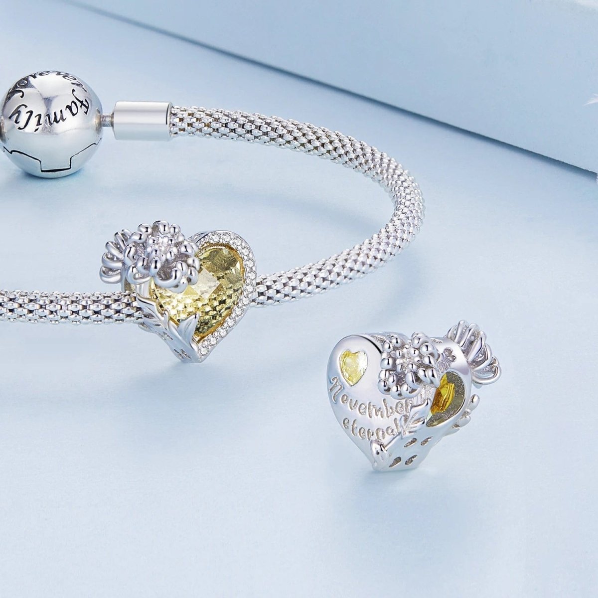 Liora Atelier Floral Heart Crystal Birthstone Charms