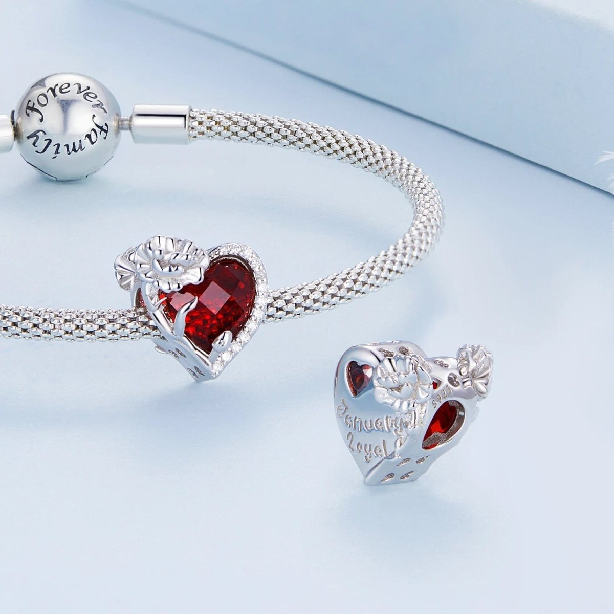 Liora Atelier Floral Heart Crystal Birthstone Charms