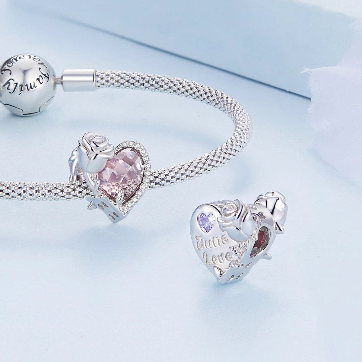 Liora Atelier Floral Heart Crystal Birthstone Charms