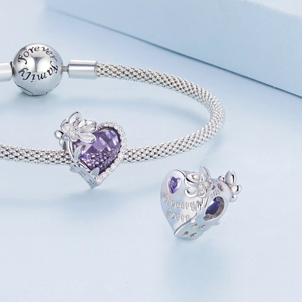 Liora Atelier Floral Heart Crystal Birthstone Charms