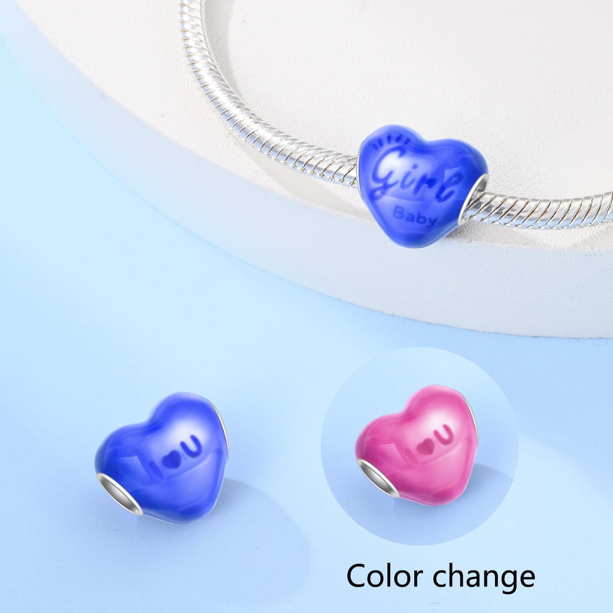 Liora Atelier Color - changing Gender Reveal Girl Charm