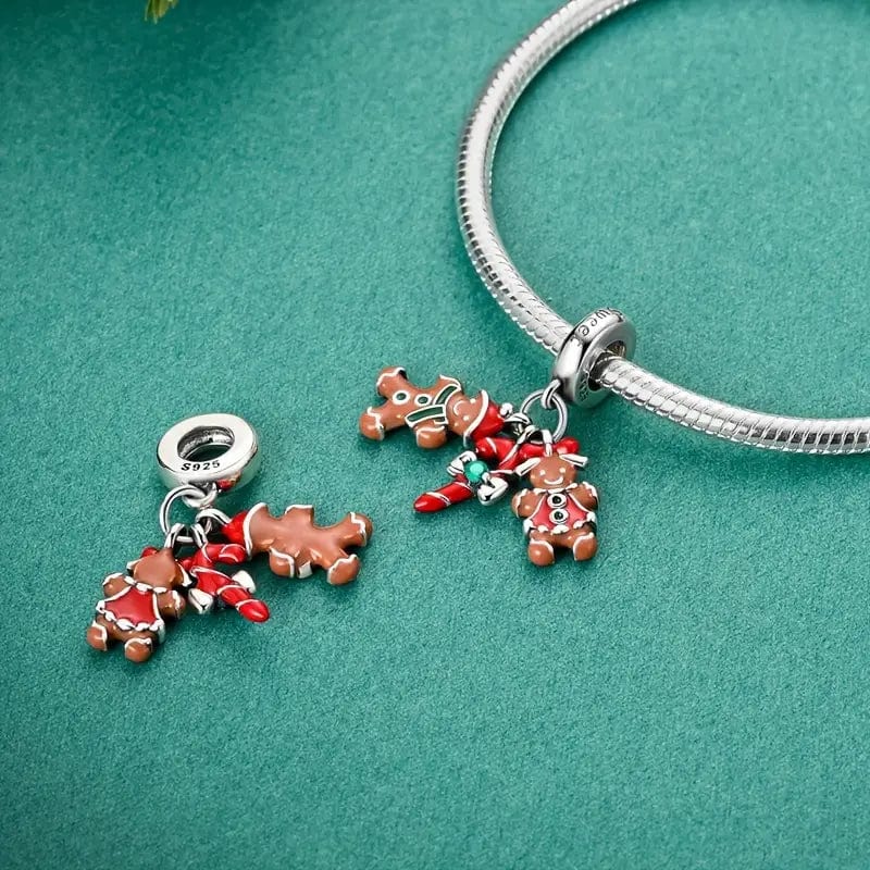 Liora Atelier Gingerbread Couple and Candy Cane Charm