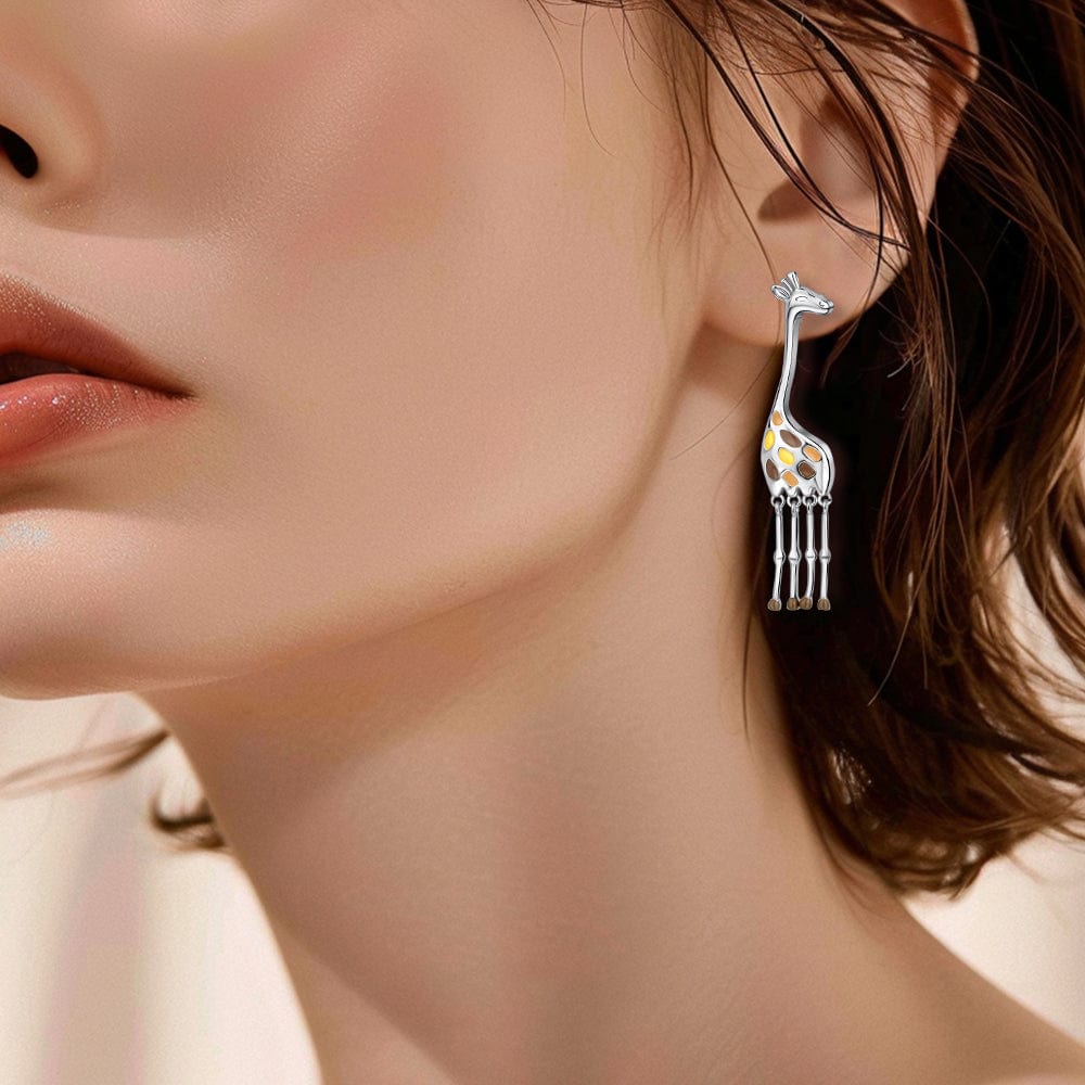 Liora Atelier Giraffe Drop Earrings with Enamel Details