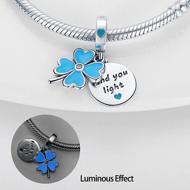 Liora Atelier Glow in the Dark Luminous 4 Leaf Clover Dangle Charm