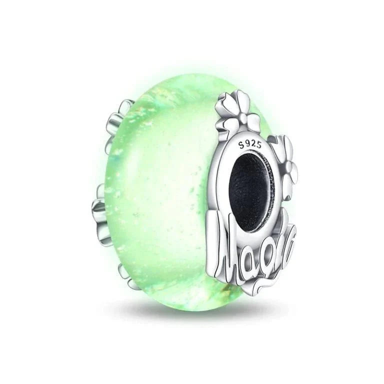 Liora Atelier Glow in the Dark Luminous Blue Murano Charm