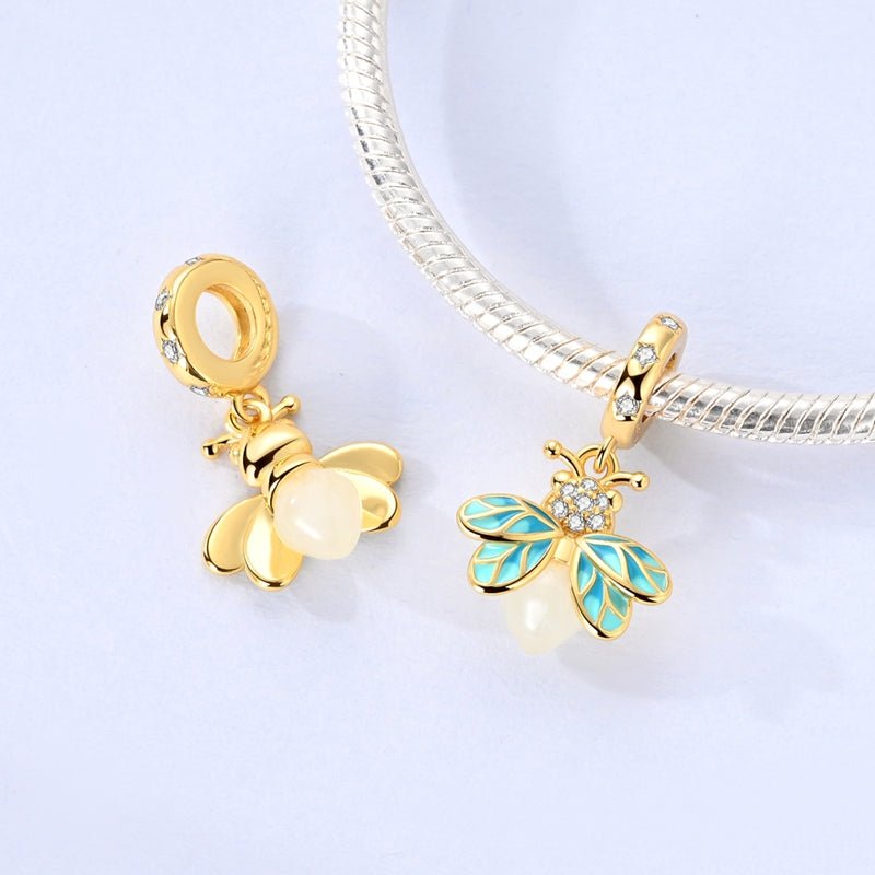 Liora Atelier Glow in the Dark Luminous Gold Firefly Dangle Charm