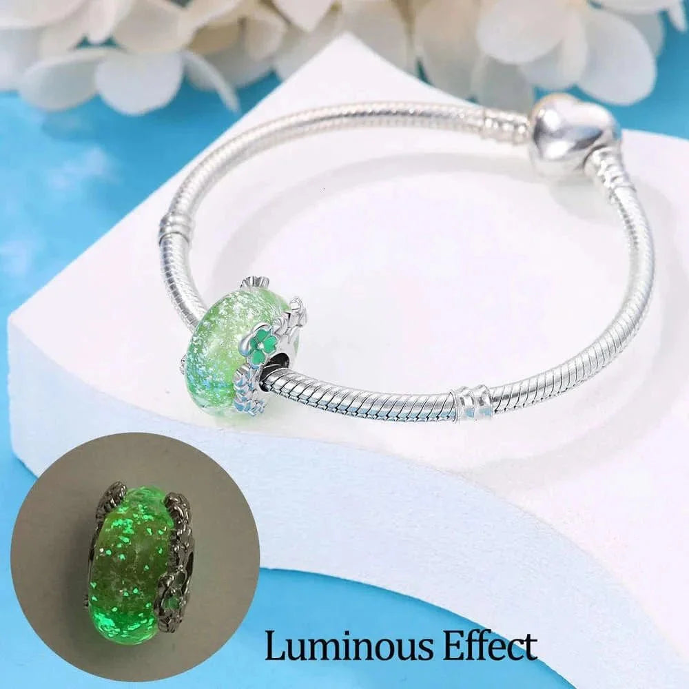 Liora Atelier Glow in the Dark Luminous Green Murano Charm