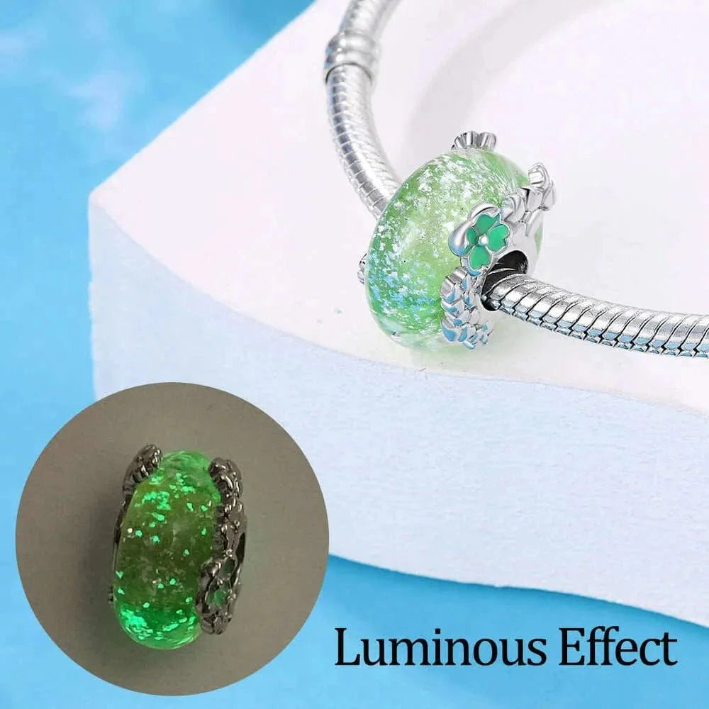 Liora Atelier Glow in the Dark Luminous Green Murano Charm