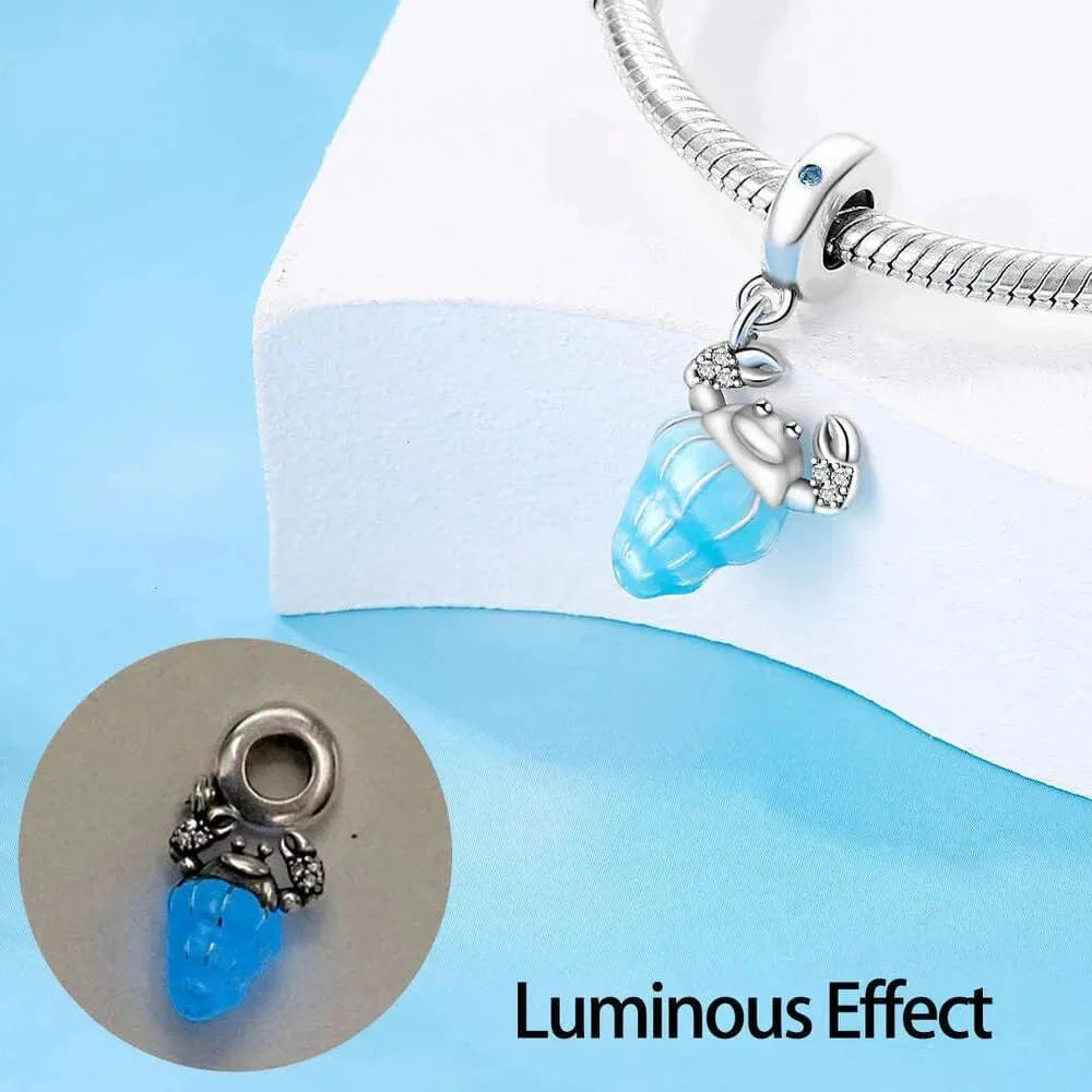 Liora Atelier Glow in the Dark Luminous Hermit Crab Shell Dangle Charm