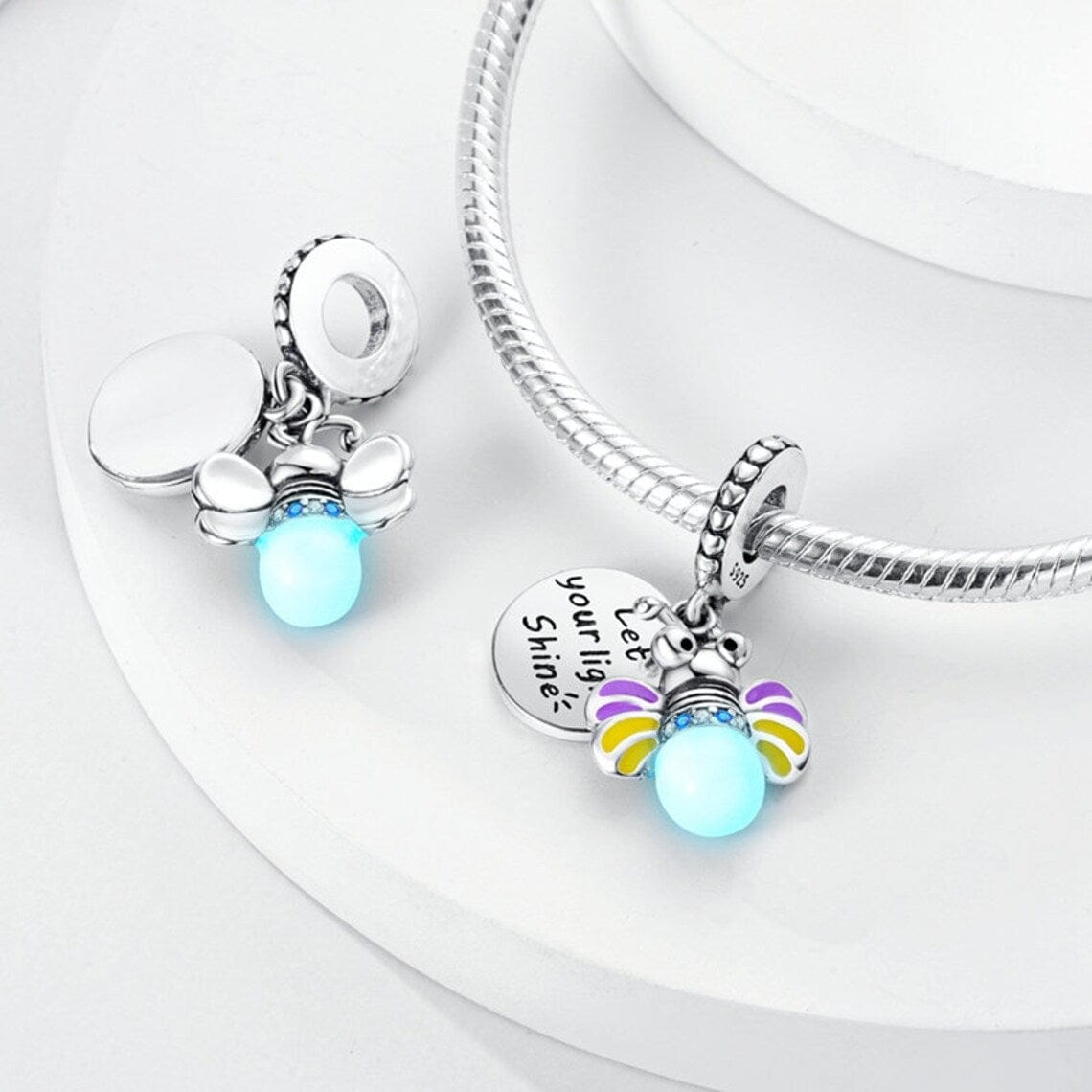 Liora Atelier Glow in the Dark Luminous Honey Bee Dangle Charm
