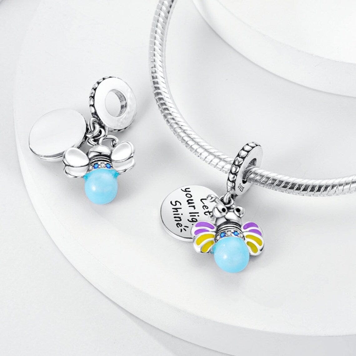 Liora Atelier Glow in the Dark Luminous Honey Bee Dangle Charm