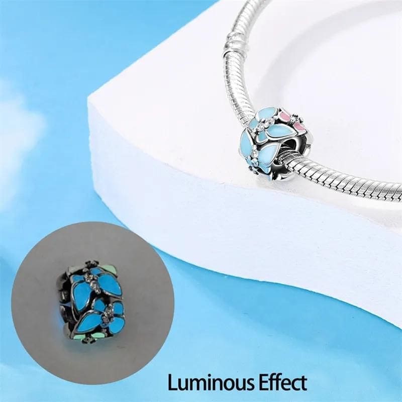 Liora Atelier Glow in the Dark Luminous Spacer Butterflies Charm