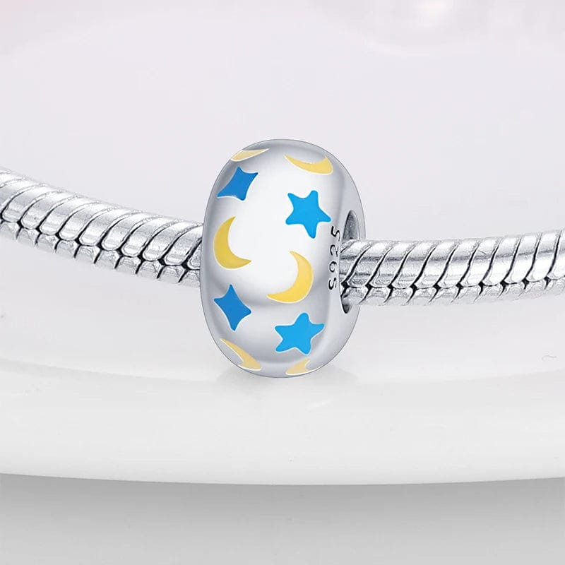 Liora Atelier Glow in the Dark Luminous Stars & Moon Round Charm