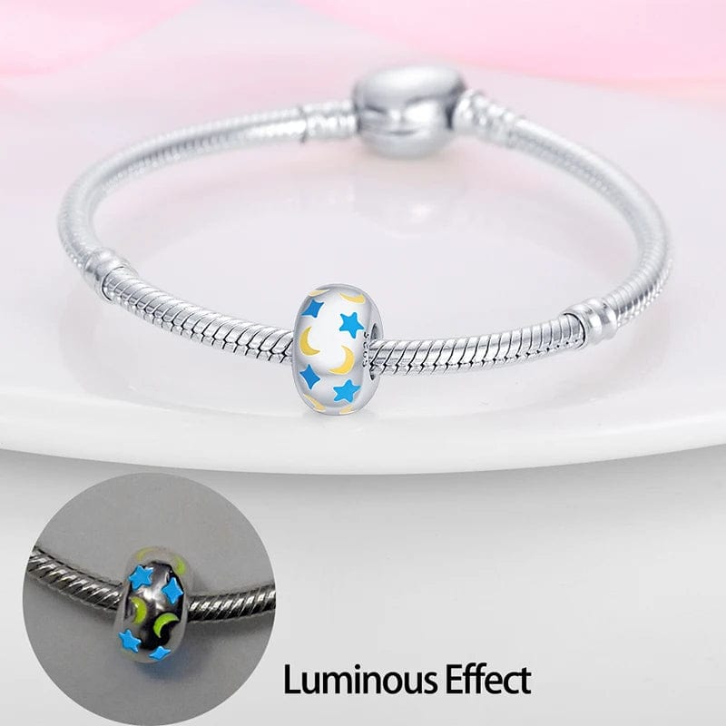 Liora Atelier Glow in the Dark Luminous Stars & Moon Round Charm