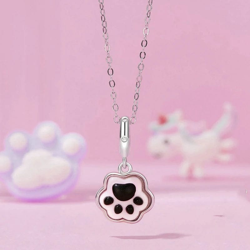 Liora Atelier Glow in the Dark Pink Paw Print Dangle Charm