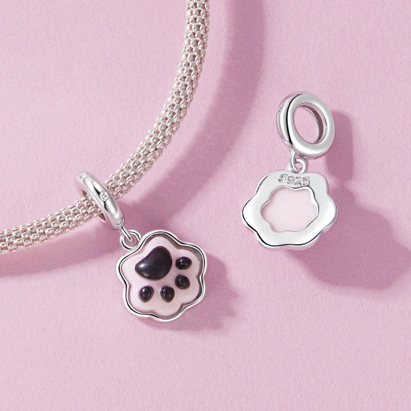 Liora Atelier Glow in the Dark Pink Paw Print Dangle Charm