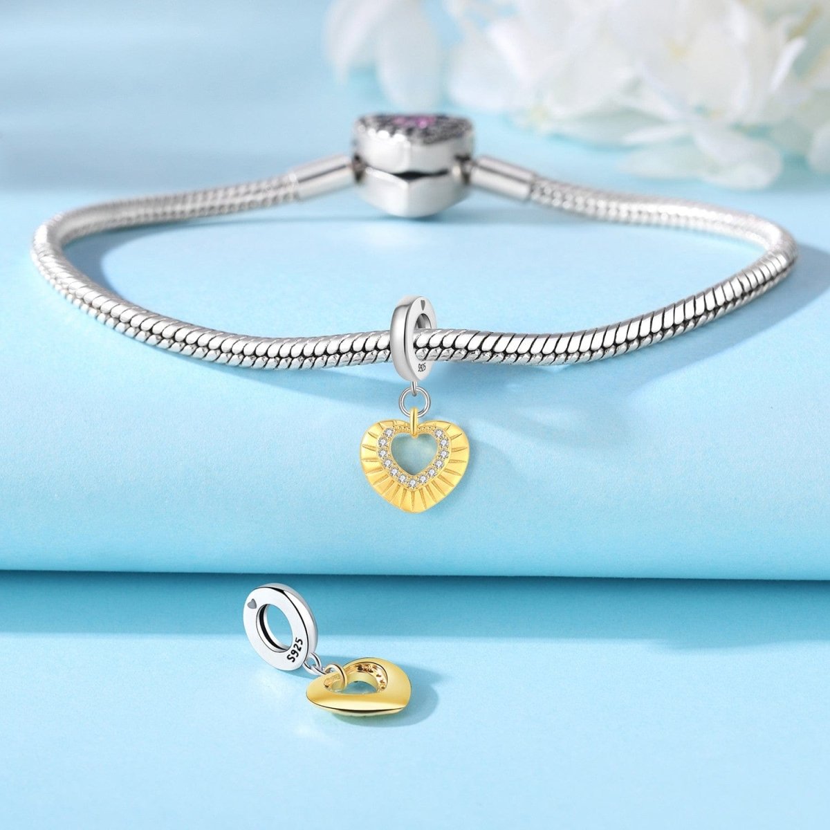 Liora Atelier Golden Heart Charm with Sparkling Crystal Accents