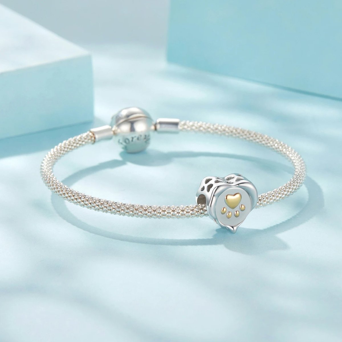 Liora Atelier Golden Paw Print Heart Charm