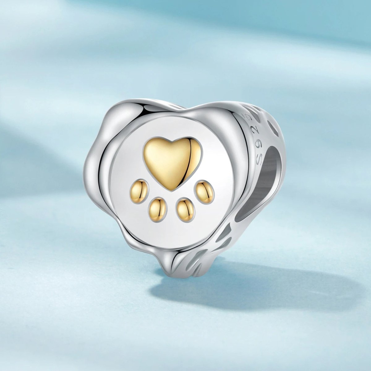Liora Atelier Golden Paw Print Heart Charm