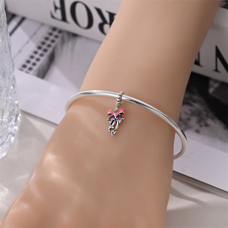 Liora Atelier Graceful Ribbon Butterfly Dangle Charm